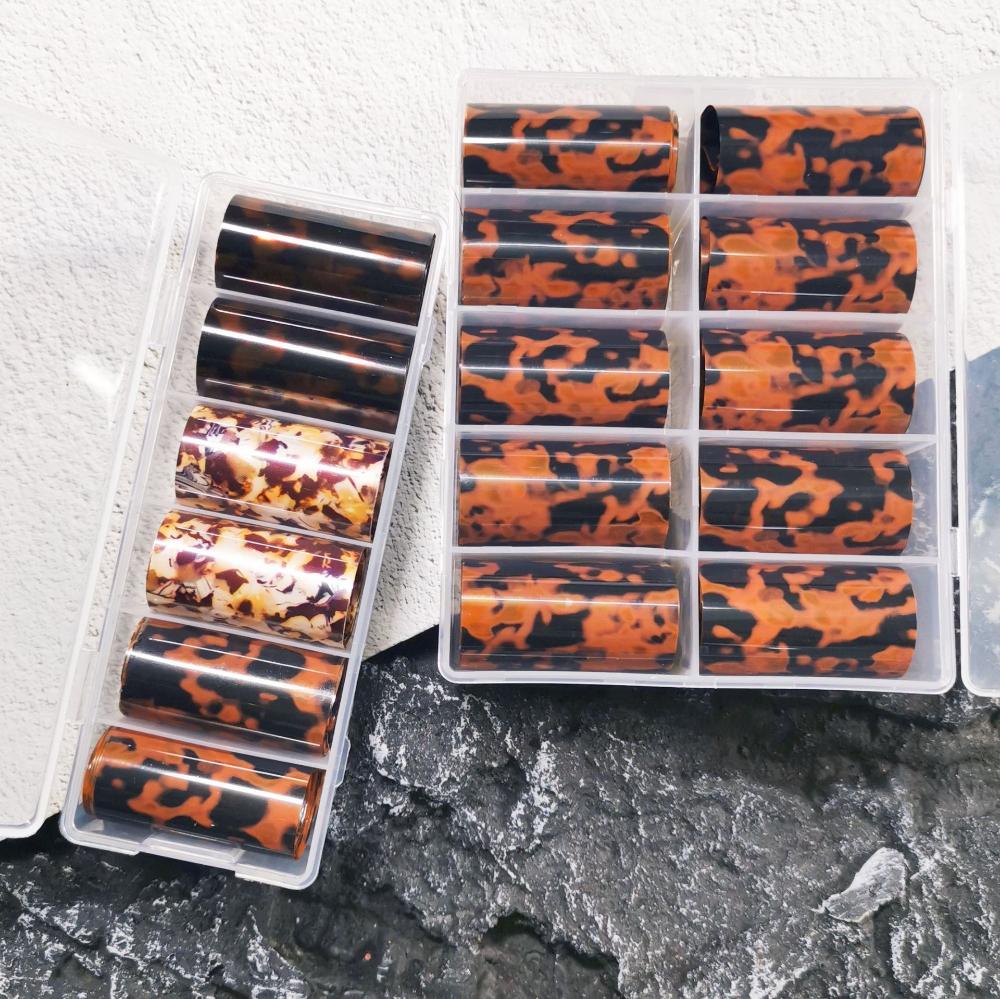 Winter Starry Sky Autumn Leopard Stickers Nail Foil Tortoiseshell Amber