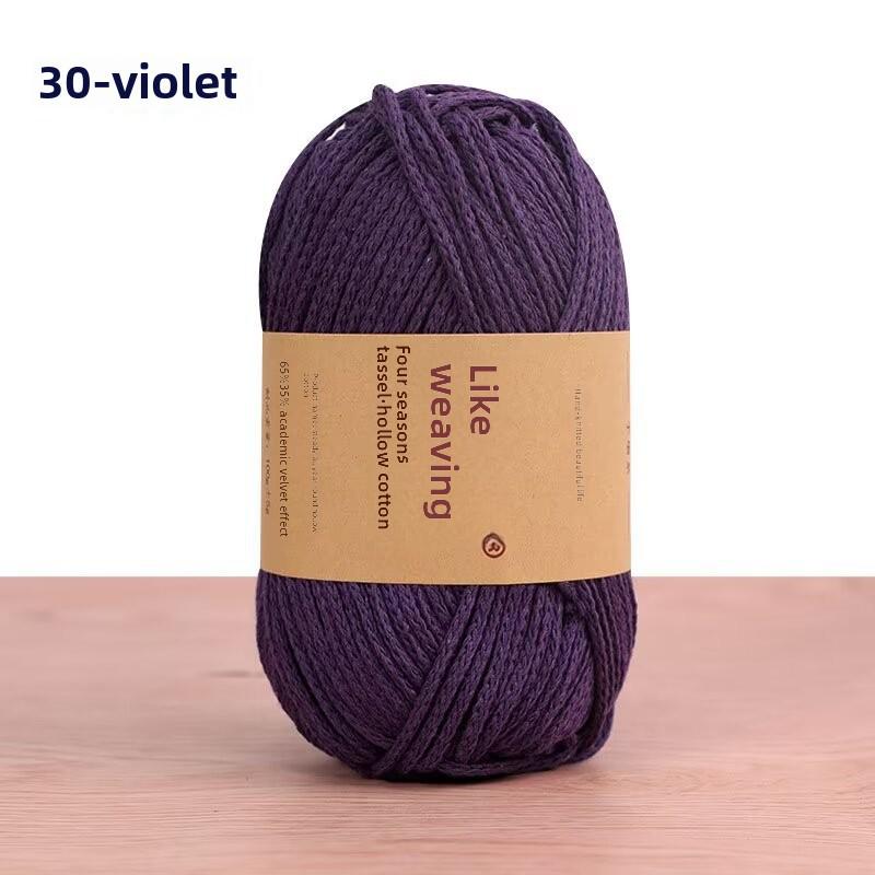 Round 2mm Cotton-Linen Yarn for DIY Crochet Bags & Hats