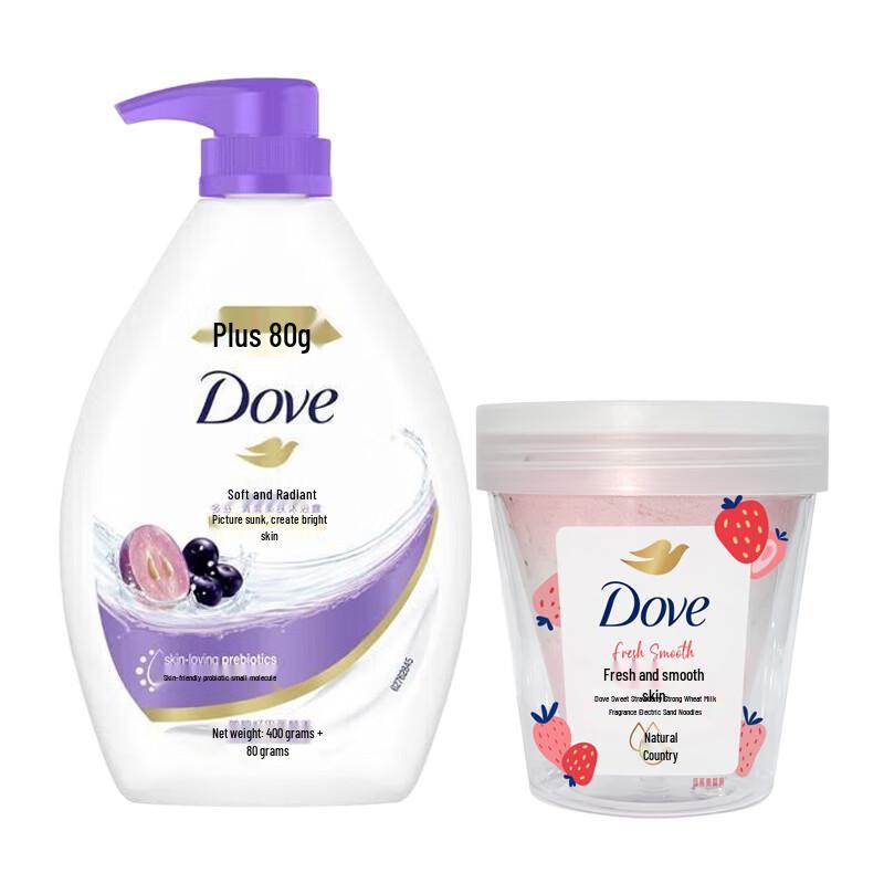 Dove Sweet Strawberry & Oatmeal Shower Gel & Scrub Set