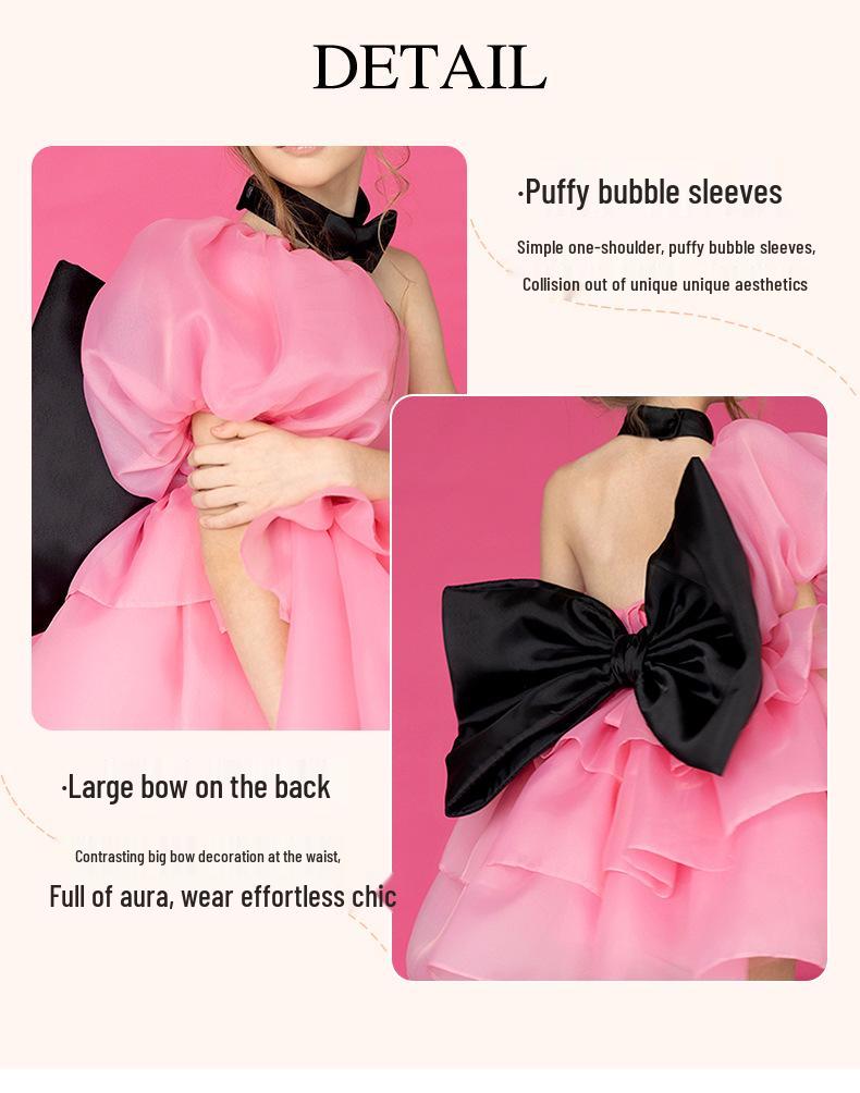 Exklusives Colorblock-Schleifen-Prinzessinnenkleid für Geburtstage, Abschlussbälle, Klavieraufführungen oder Hochzeitsfeiern von Mädchen