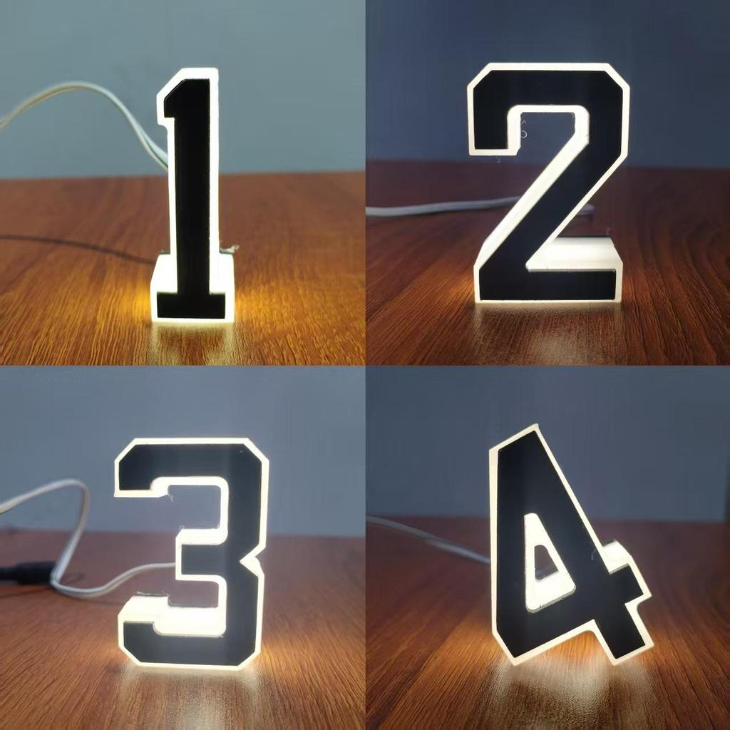 Cross-Border Exclusive LED House Number Lights, 12V Powered, Non-Solar, Illuminated.