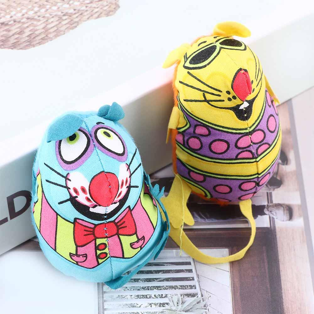 Color Sound Squeaker Canvas Stuffed Toys Colorful Cat Mouse Toys Catnip Chew Biting Toys Pet Toys