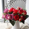 5 Heads Silk Rose Peony Flowers 30CM Simulation Flowers  Home Wedding Decoration
