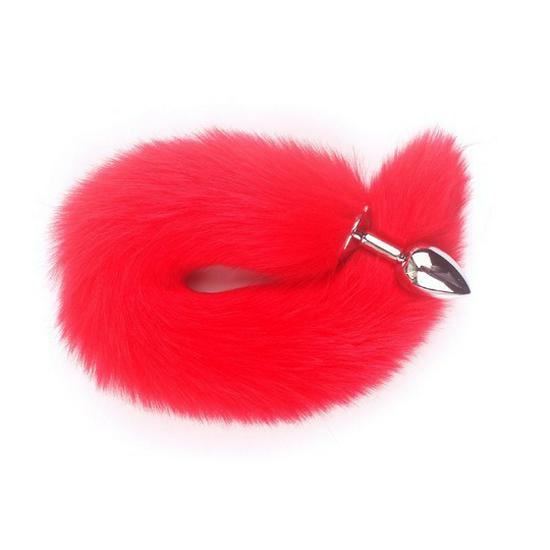 Dop Anal Metalic cu Coadă de Pisică Vulpe pentru Femei - Design Crizantemă Accesoriu de Exterior