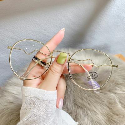 Fashionable Women's Glasses Alloy Popular Square Eyeglasses Ultralight Trendy Korean Clear Frame Metal Glasses