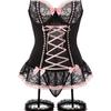 Foshan Lace Bow See-through Lingerie & Garter Skirt Set