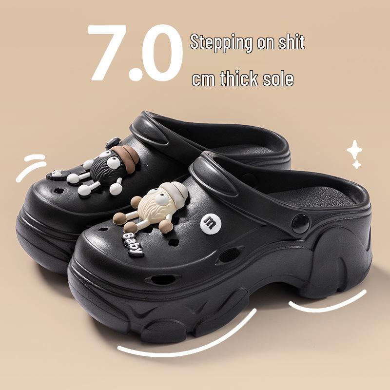 Women's Thick-Soled Non-Slip Height-Increasing Closed-Toe Sandals & Slippers - New Summer 2024 Beach Style