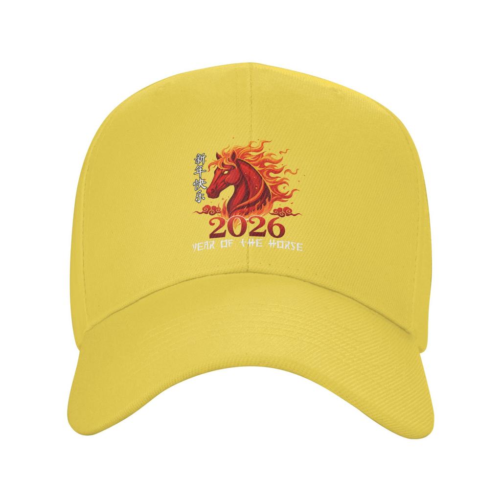 Year of The Horse Lunar Chinese New Year Fire Horse Baseball Cap Outdoor Gym Hip Hop Hats Women Men Trendy Print Snapback Cap