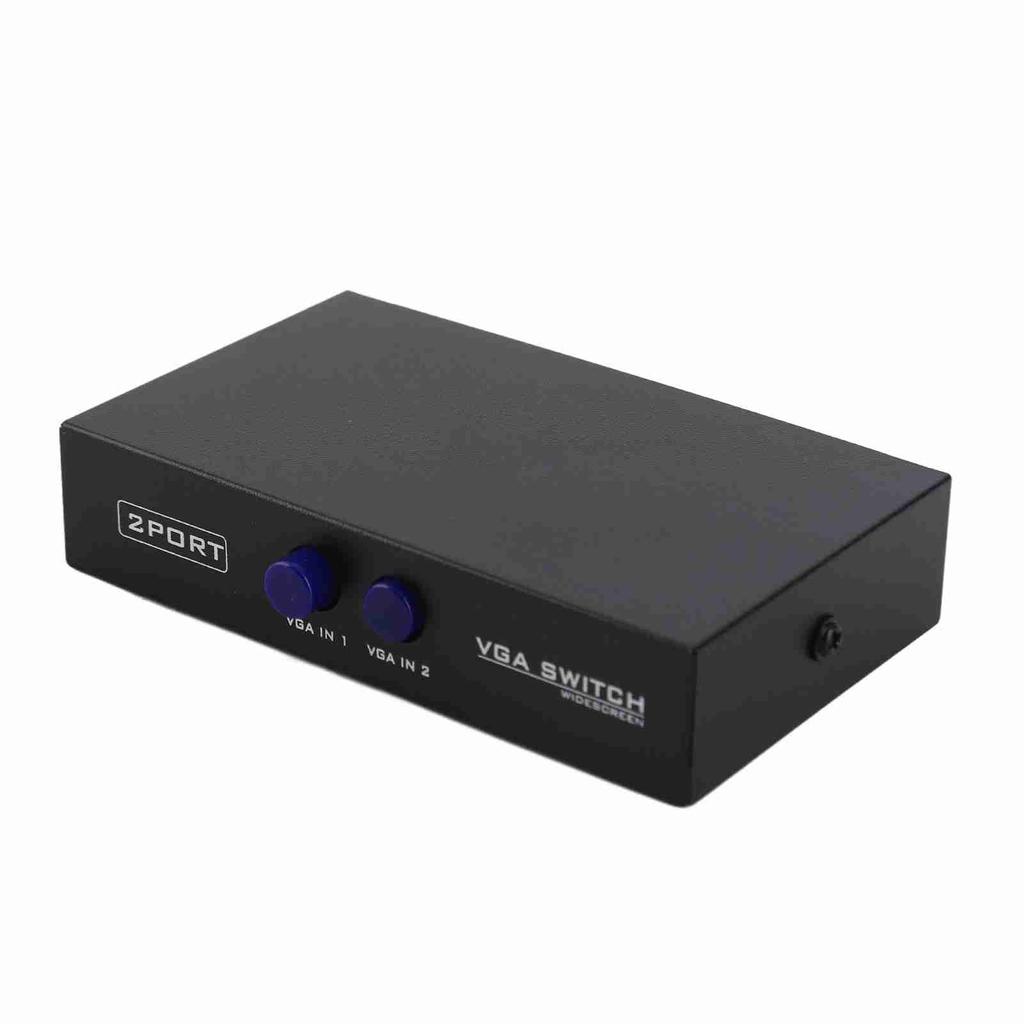 Switch VGA a 2 porte 15 pin femmina Supporta 1920x1440 Scocca in metallo Scatola switch VGA 2 in 1 out per PC TV