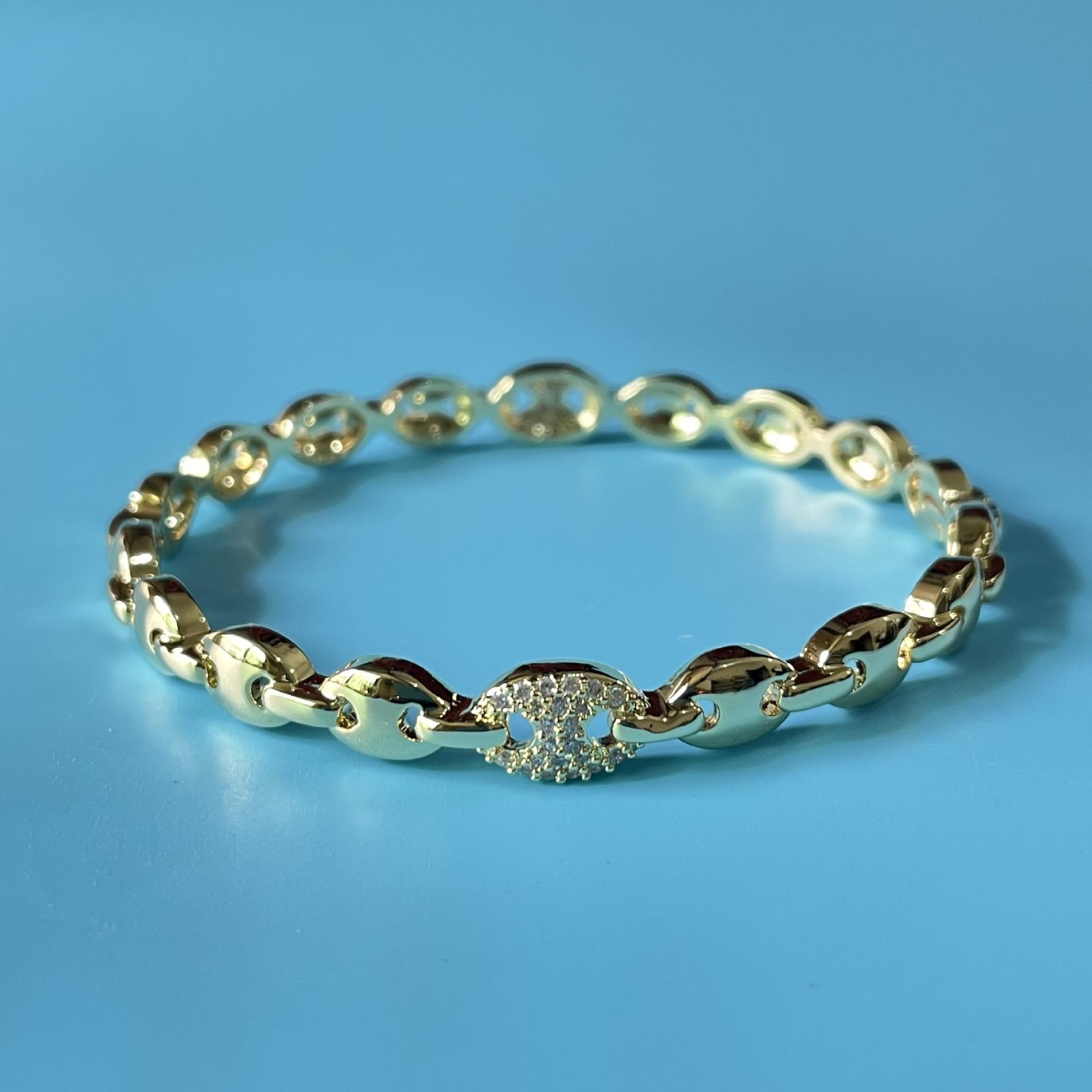 Chinese Style Shiny Zircon Gourd Light Luxury High-end Jewelry Exquisite Versatile Bracelet One Size(16-22CM)