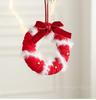 Window Hanging Decoration Soft Bow Bell Ornament Christmas Ribbon Pendant Classic Plush Christmas Wreath For Shop Displays