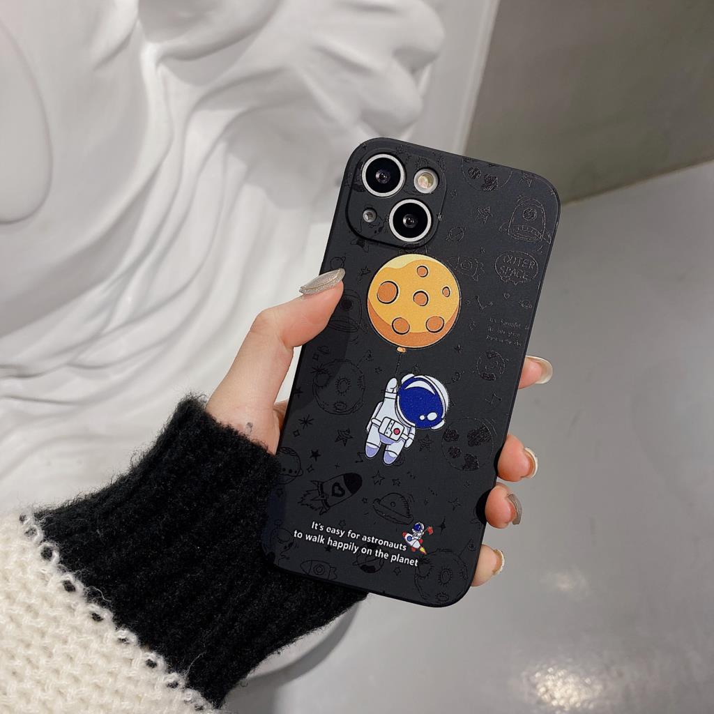 Niedliche Astronauten-Hülle für iPhone 14 13 12 11 Pro MAX XR X SE XS Luxus-Handyhülle iPhone 6 6s 7 8 14 Plus Weiche Silikonhülle