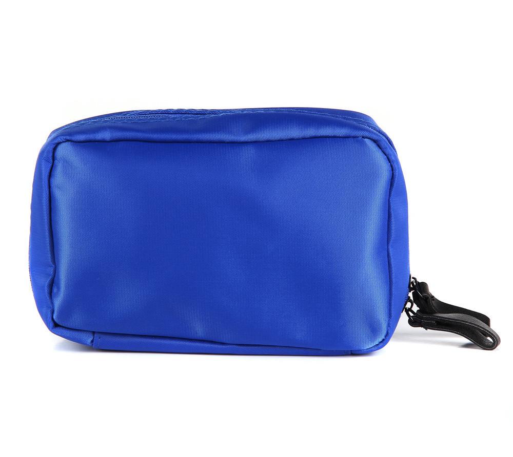 

Cosmetic Nylon Bag Multigrid Simple Makeup Pouch Digital Storage Bag Stylish синий