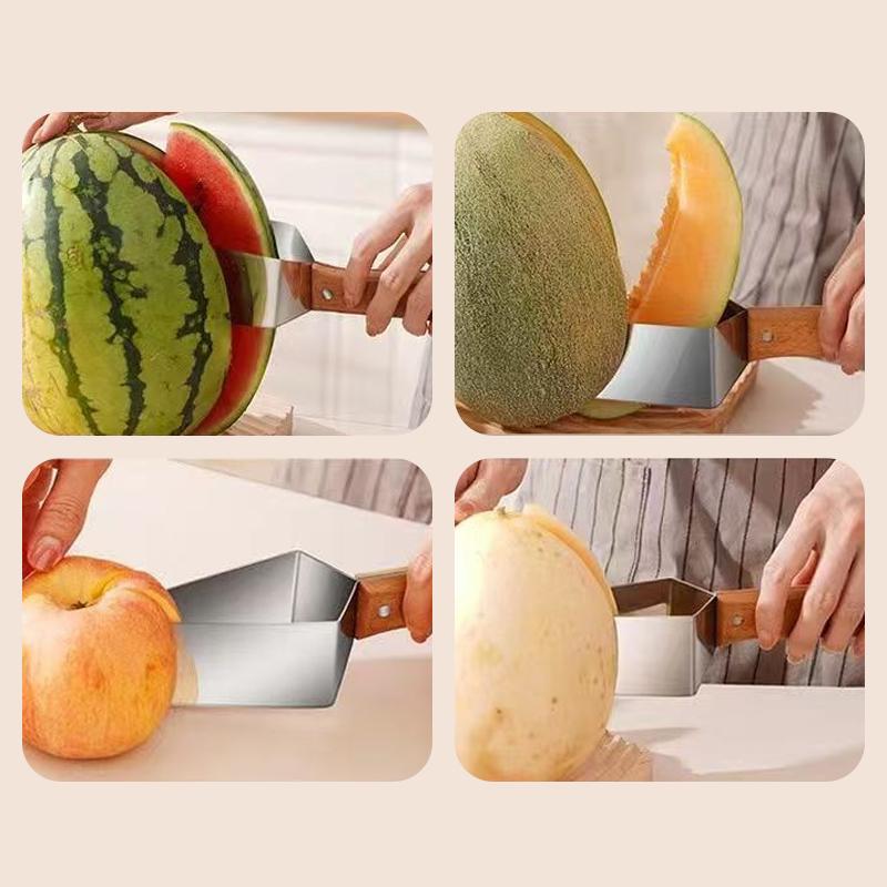 Creative Stainless Steel Watermelon Slicer, Cantaloupe & Honeydew Melon Fruit Dicing Tool, Household Triangular Slicer