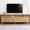 Mobile TV, mobile basso con anta strutturata, mobile TV, maniglie dorate e piedini dorati, 170 L x 35 P x 47,5 A (centimetro)