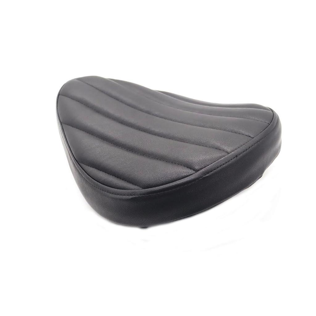 JPMODAO Motorcycle Seat Rich Choice Black Leather Solo Seat with Spring Bracket Kit for Sportster XL1200 883 48 Chopper Bobber Custom Cover, (Vertical