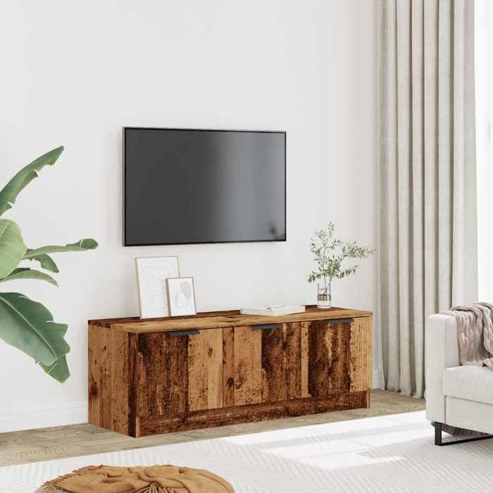 VidaXL Meuble TV vieux bois 102x35x36,5 cm bois d'ingénierie, banc TV, meuble hifi, centre de divertissement, buffet TV, 856947