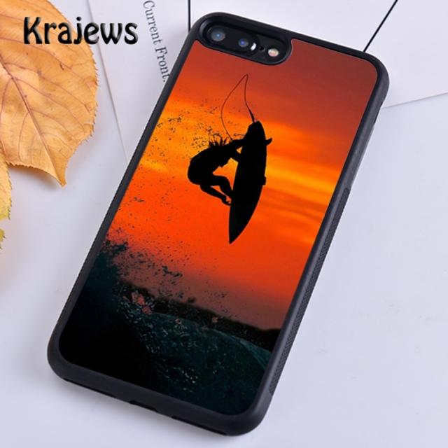 Krajews Surfing Sea Beach Surfboard Wave Phone Case For iPhone 17 Air 15 16 14 plus 11 12 13 pro max coque Shell Fundas