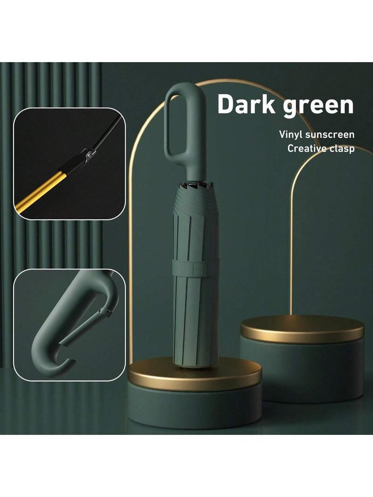 Buckle folding umbrella 11 bone sunscreen men's business umbrella, automatic hook umbrella outdoor large umbrella wholesale