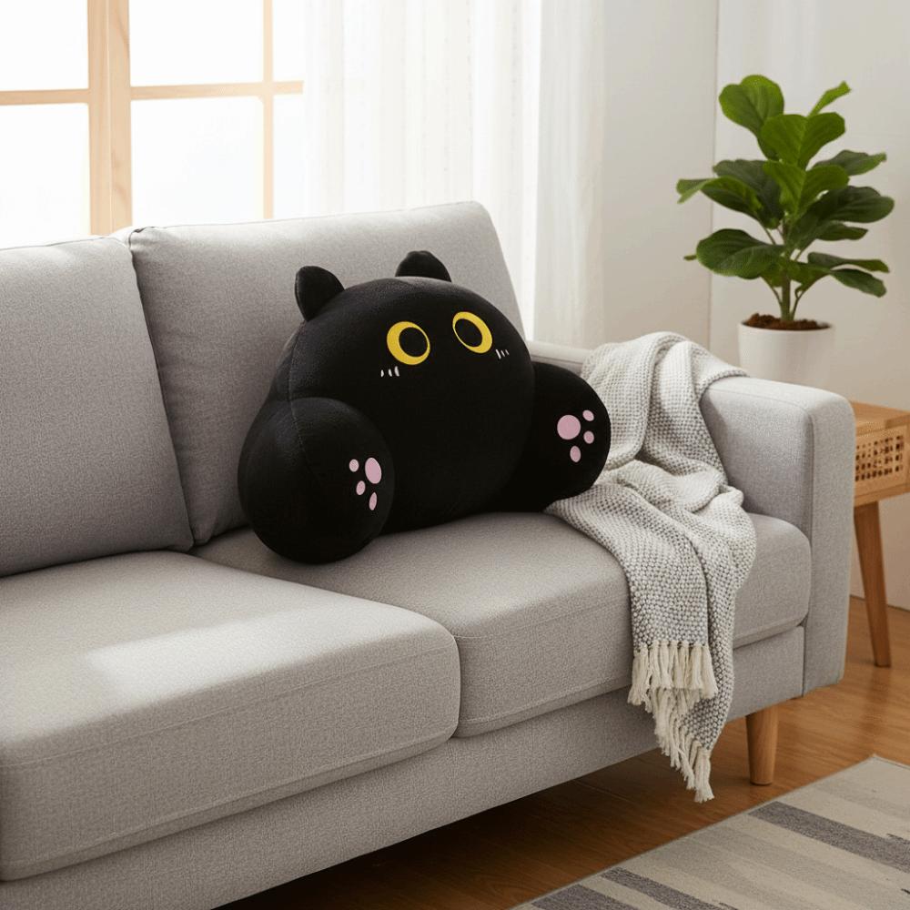 Ergonomic Chair Seat Backrest Cushion Thickened Throw Pillow Cat Shape Waist Pillow Sofa