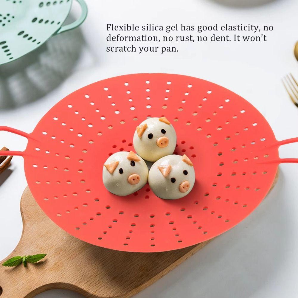 Non-Stick Silicone Steamer Basket Heat Resistant Dumpling Steamer  Steaming Vegetables