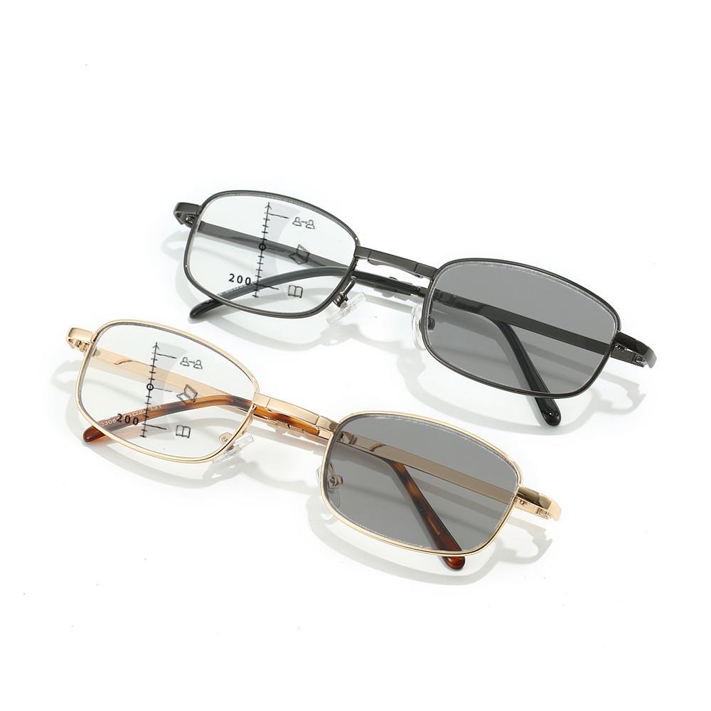 Lunettes de lecture multifocales photochromiques pliables pour femmes et hommes Anti lumière bleue Degré multifocal Verres pour voir de près et de loin