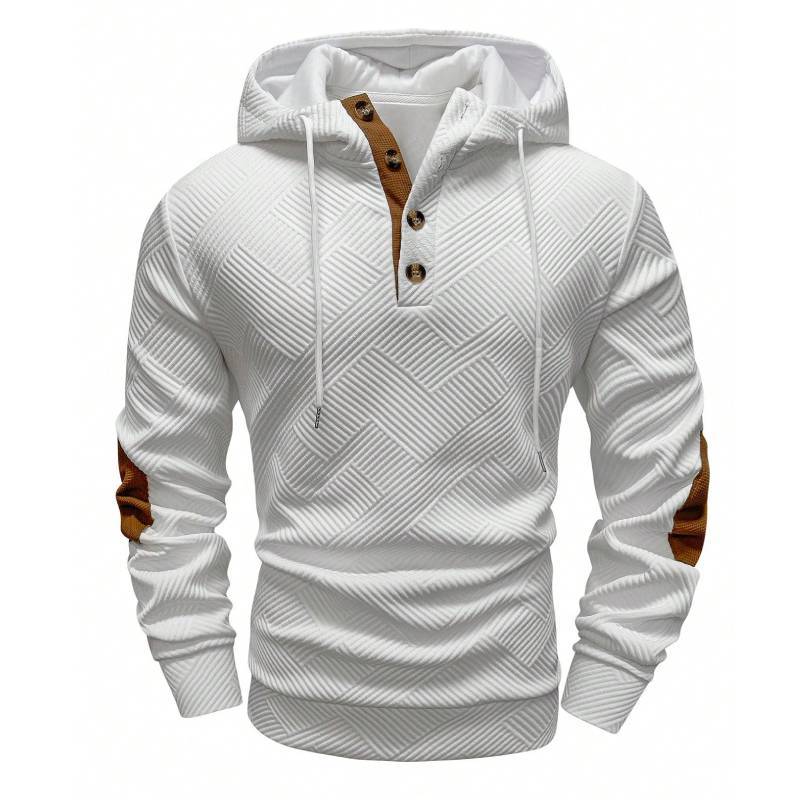 Casual Mens Hooded Sweater With Jacquard Knit For Spring Urban Wear