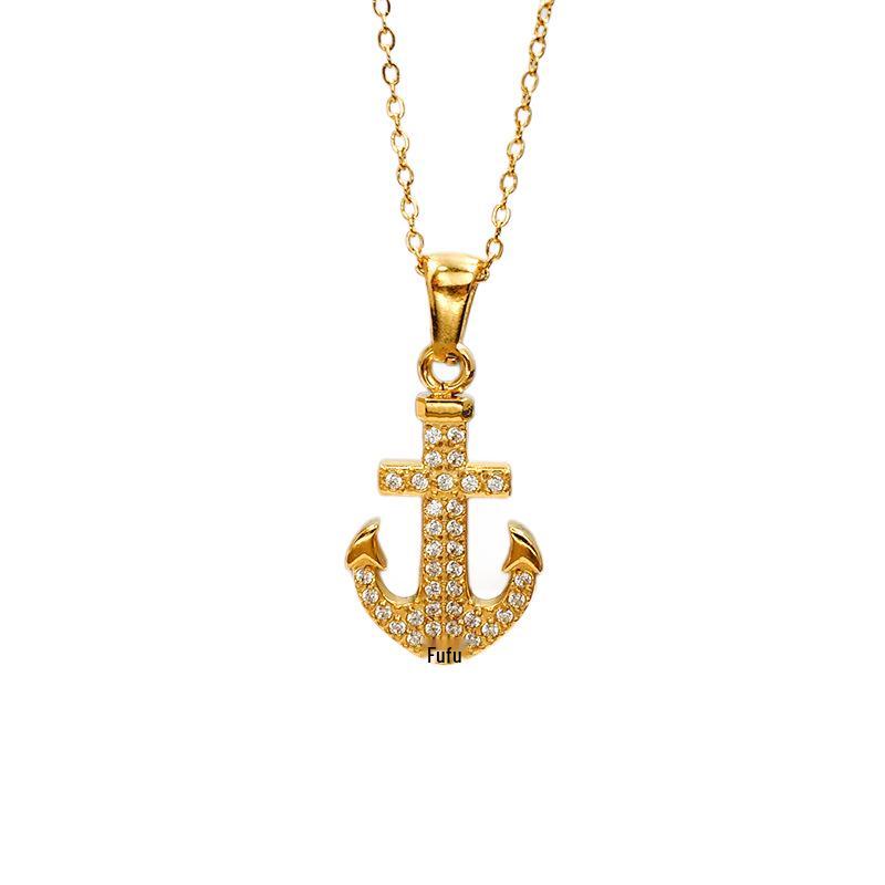 Women's Retro Stainless Steel Ship Wheel & Compass Pendant Necklace