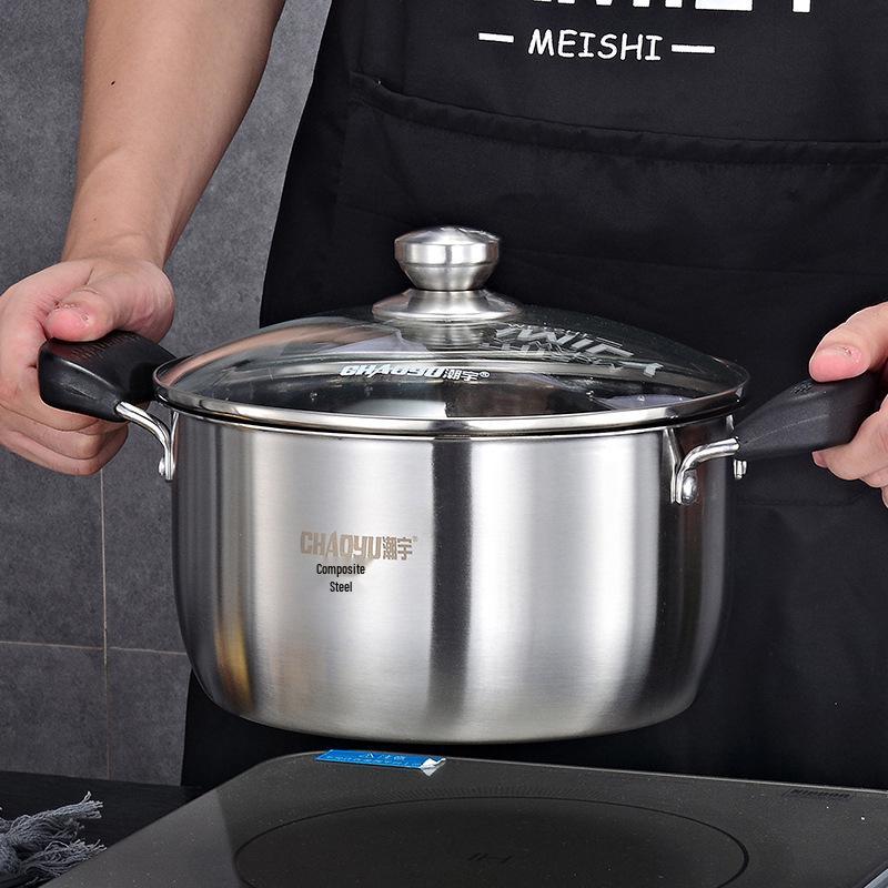 Stainless Steel Anti-Scald Soup Pot with Double Ears for Gas & Induction Cookers