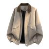 Men's leather jacket, new PU leather American vintage workwear, old money windsurfer motorcycle, simple street leather jacket for men