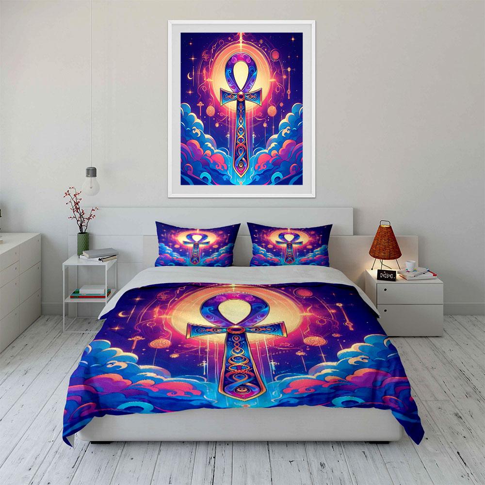 "Celestial Ankh Radiance" Bedding sets Duvet covers Pillowcases(1* Duvet Cover 2* Pillowcases without duvet insert)