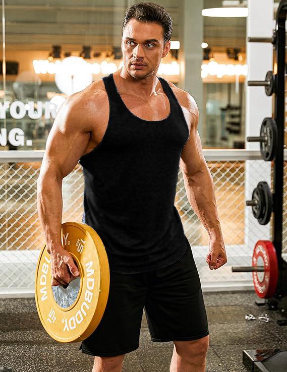 European and American summer fitness training vest men's solid color I-shaped vest men's