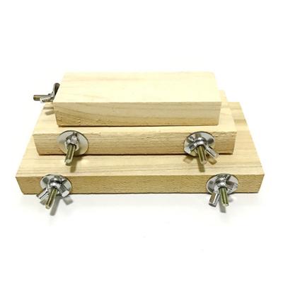 Pet Bird Parrot Wood Stand Perch Platform Hanging Cage Decor Paw Grinding Toy