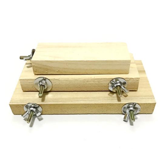 Pet Bird Parrot Wood Stand Perch Platform Hanging Cage Decor Paw Grinding Toy