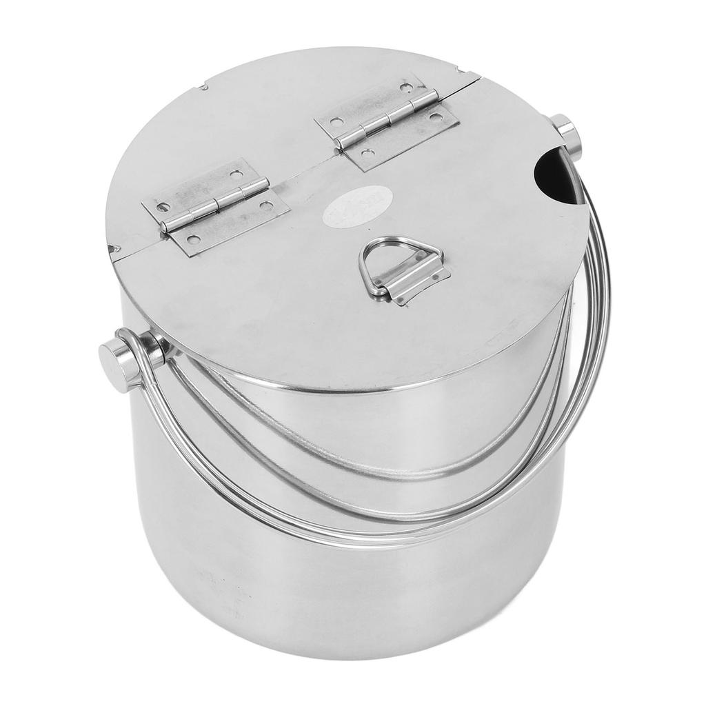 Ice Bucket with Flip Lid Handle Thickened Stainless Steel Insulated Ice Bucket for Beverage Wine
