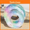 Colorful Rainbow Glitter Inflatable Baby Swim Ring Children Toy Cartoon Design