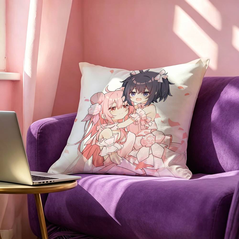 Cartoon Anime HHappy Sugar Life Manga Pillow Case Square DoubleSided Sofa Cushion Cover Bedroom Bedside Pillow