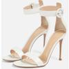 Black Women's Sandals Summer 2025 Sexy Peep toe Stiletto High Heels Ankle Strap White Wedding Dance Shoes Ladies Big Size