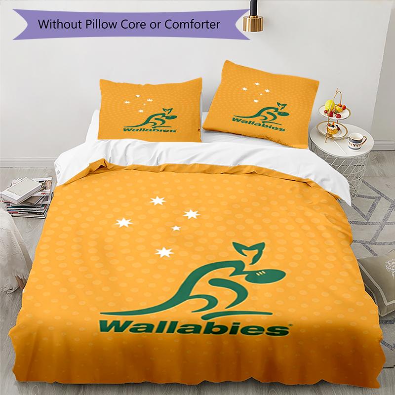 3pcs Wallabies Bedding Set Duvet Cover Closure Includes 1 Duvet Cover & 2 Pillowcases, Soft and Comfortable for All Seasons.