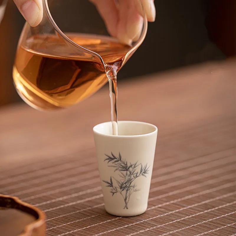 1 Pc Chinese Hand-painted Flowers Ceramic Tea Cup Vintage Master Cup Tea Bowl Handmade Porcelain Teacup Tea Set Accessories