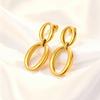 Distinctive Elliptical Stud Earrings for Women Hand-made Chain Stainless Steel Earrings Minimalist Waterproof Jewelry Gift