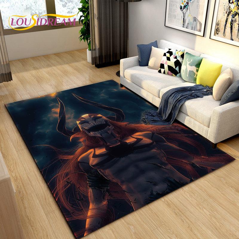 Anime Bleach Japan Cartoon Area Rug Large,Carpet Rug for Living Room Bedroom Sofa Doormat Decoration,kid Play Non-slip Floor Mat