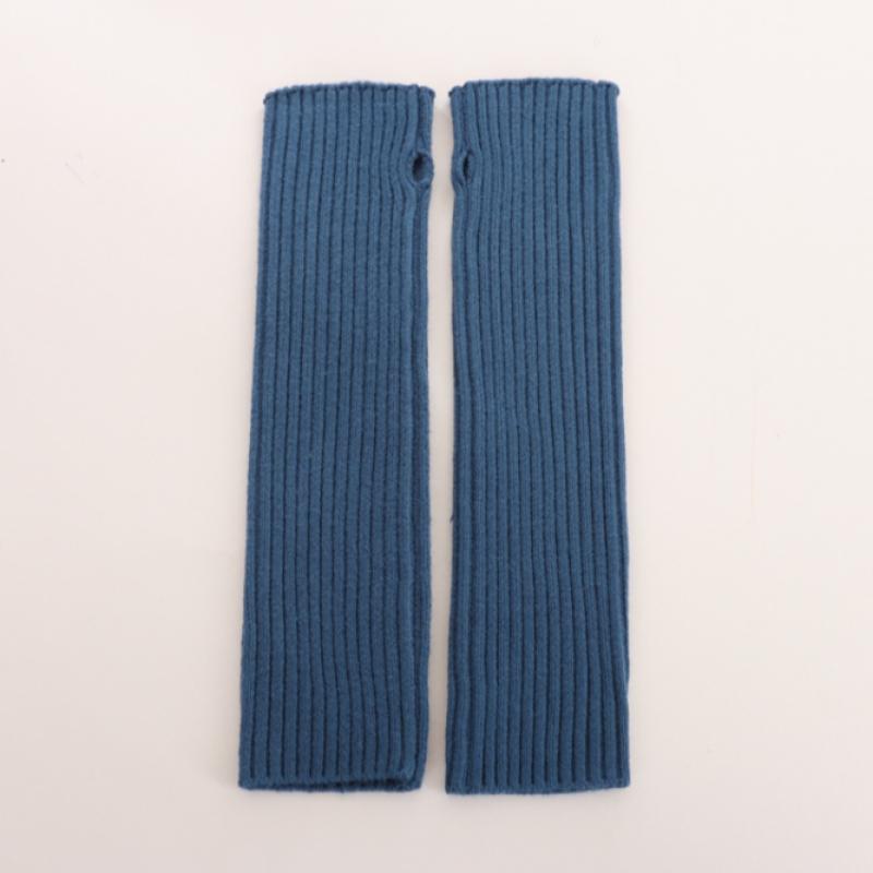 Shop Women Ribbed Knit Armwarmer Long Gloves Blue Aim Wgl 0665
