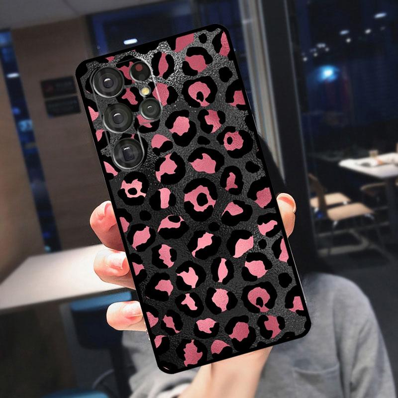 Leopard Print Cover For Samsung Galaxy S23 S24 S25 Ultra S21 S22 S20 S9 S10 Plus S21 FE S24 FE Phone Case
