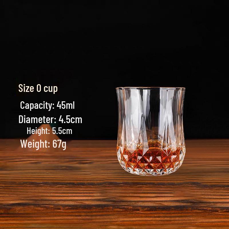 Diamond-Style Transparent Glass Cups for Beer, Juice, Milk, Tea, and Baijiu Default