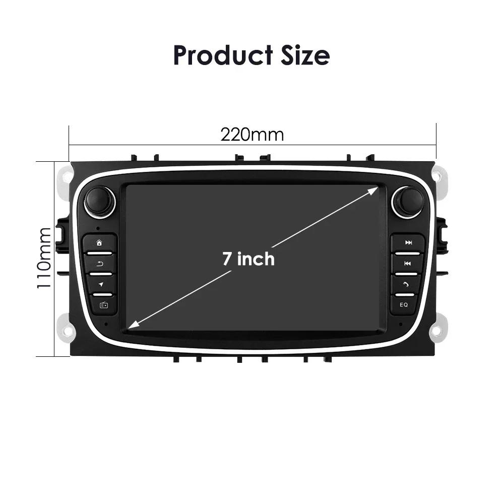 7inch Android OS Car Radio For Ford Focus Mondeo S-Max C-Max Galaxy Kuga 2008-2011 Multimedia GPS Wireless Carplay Screen Stereo