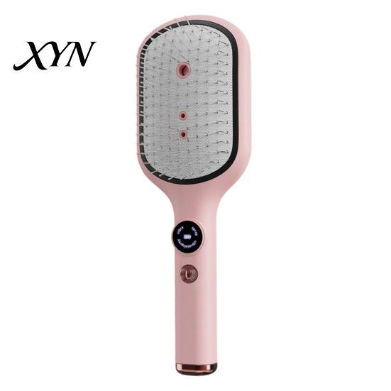 Hair Smoothing Spray Brush Electric Massage Brush, USB Rechargeable Misting Air Cushion Anti-static Anti-Frizz Detangler Steam Comb for Dry