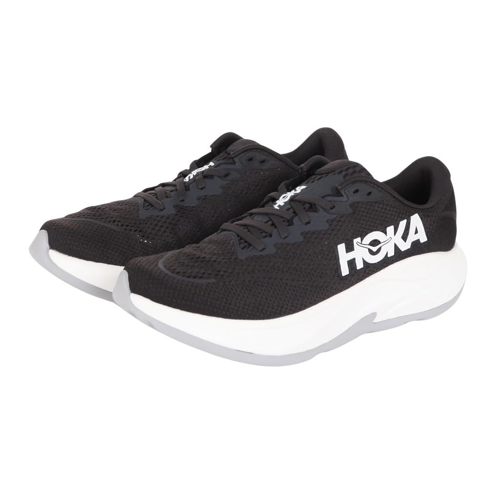 HOKA Rincon 4 Wide Running Size Black and Shoes, Men's, 27.0, White, 1155132-BWHT