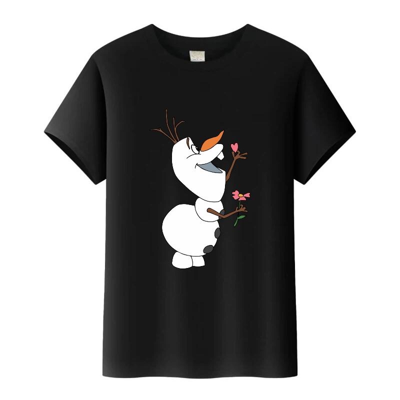 

Funny Disney Frozen Olaf Cartoon Boy Tees Girls Loose T-shirt Short Sleeves Blouses Kids Tops O-Neck Tshirt Gothic Clothes 100