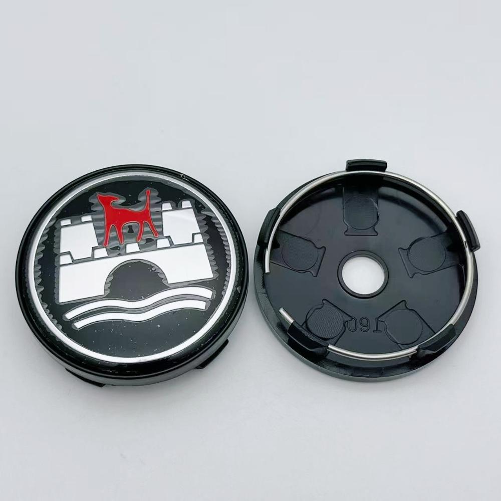 4Pcs 60mm ( 56mm I.D ) Black/Silver Car Wheel Center Caps With Logo Emblem Badge Wheel Hubcaps Auto Rim Cover Car Accessories